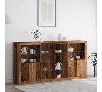 vidaXL Madia LED 3 pz Legno vecchio 202 x 37 x 100 cm
