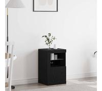 vidaXL Madia LED 41 x 37 x 67 cm Legno ingegnerizzato Rovere Nero