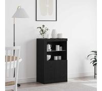 vidaXL Madia LED 60,5 x 37 x 100 cm Legno ingegnerizzato Rovere Nero