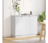 vidaXL Comodino moderno bianco con illuminazione a LED integrata, comodino con 3 cassetti in MDF, elegante e durevole, ideale per la conservazione in camere da letto, mobili di design rettangolare