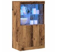 vidaXL Madia LED Marrone 60 x 37 x 100 cm Legno multistrato, Sideboard elegante, mobile moderno rettangolare con luci LED, ampio spazio multi-comparto per la sala da pranzo