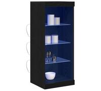 vidaXL Madia LED Rovere Nero 41 x 37 x 100 cm Legno Multistrato, Mobile Bar in Stile Moderno, Rectangolare, Robusto, con Illuminazione USB e Spazio Versatile