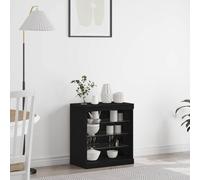 vidaXL Sideboard Contemporaneo in Rovere Nero | Design Rettangolare in Legno Massello con Finitura Opaca Perfetto per Sale da Pranzo e Soggiorno Armadio di Stoccaggio Multi Funzionale