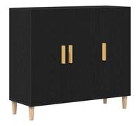 vidaXL Credenza Chic in rovere nero 3 ante ampio spazio per sala da pranzo e soggiorno finitura opaca costruzione in legno elaborato mobili interni armadio a buffet organizzatore per la casa