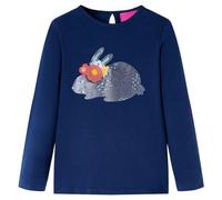 vidaXL Maglietta Bambina Maniche Lunghe Blu Marino 104