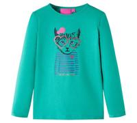 vidaXL Maglietta Bambina Maniche Lunghe Verde Brillante 104