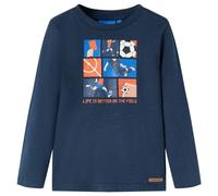 vidaXL Maglietta Bambino Maniche Lunghe Blu Marino mélange 116