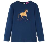 vidaXL Maglietta da Bambina a Maniche Lunghe Blu Marino 116