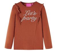 vidaXL Maglietta da Bambina a Maniche Lunghe Cognac 128