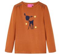 vidaXL Maglietta da Bambina a Maniche Lunghe Cognac 140