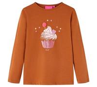 vidaXL Maglietta da Bambina a Maniche Lunghe Cognac 92