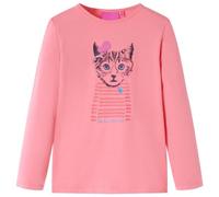 vidaXL Maglietta da Bambina a Maniche Lunghe Gatto Rosa 104