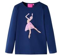vidaXL Maglietta da Bambina Maniche Lunghe Blu Marino 116