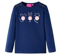 vidaXL Maglietta da Bambino a Maniche Lunghe Blu Marino 116