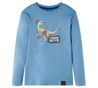 vidaXL Maglietta da Bambino a Maniche Lunghe Blu Medio 104