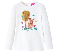 vidaXL Maglietta da Bambino a Maniche Lunghe Ecru 128