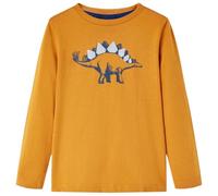 vidaXL Maglietta da Bambino a Maniche Lunghe Ocra Scuro 116