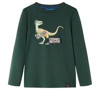 vidaXL Maglietta da Bambino a Maniche Lunghe Verde Scuro 104