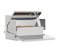 vidaXL Mangiatoia a pedale per polli argentato, 50 x 40 x 29 cm, giardino e terrazza, design moderno, materiali durevoli, valorizzando spazi, vita all'aperto, funzionale, estetico, fascino unico