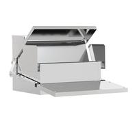 vidaXL Mangiatoia a pedale per polli argentato, 50 x 40 x 29 cm, giardino e terrazza, design moderno, materiali durevoli, valorizzando spazi, vita all'aperto, funzionale, estetico, fascino unico