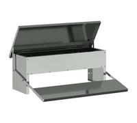 vidaXL Mangiatoia a pedale per polli color argento 48,5 x 39,5 x 19 cm, giardino e terrazza, moderna, durevole, la serenità ti aspetta nel tuo spazio esterno, goditi momenti di qualità con i tuoi