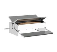 vidaXL Mangiatoia a pedale per polli color argento 75 x 53 x 20,5 cm, giardino e terrazza, moderna, durevole, la serenità ti aspetta nel tuo spazio esterno, goditi momenti di qualità con i tuoi cari