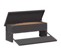 vidaXL Mangiatoia a pedale per polli nero 48,5 x 39,5 x 19 cm, giardino e terrazza, moderna, durevole, la serenità ti aspetta nel tuo spazio esterno, goditi momenti di qualità con i tuoi cari