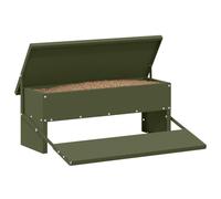 vidaXL Mangiatoia a pedale per polli verde oliva 48,5 x 39,5 x 19 cm, giardino e terrazza, moderna, durevole, la serenità ti aspetta nel tuo spazio esterno, goditi momenti di qualità con i tuoi esseri