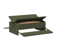 vidaXL Mangiatoia a pedale per polli verde oliva 75 x 53 x 20,5 cm, giardino e terrazza, moderna, durevole, la serenità ti aspetta nel tuo spazio esterno, goditi momenti di qualità con i tuoi esseri