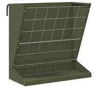 vidaXL Mangiatoia per fieno, verde oliva, 71 x 33 x 70 cm, giardino e terrazza, design rettangolare, stile industriale, ganci robusti, braccioli regolabili, materiali impermeabili