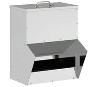 vidaXL Mangiatoia per pollo, argento, 20 x 25 x 35 cm, in acciaio zincato, per giardini e terrazze, mobili da esterno moderni e durevoli, oasi di relax e incontri