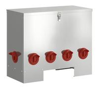 vidaXL Mangiatoia per pollo, argento, 60,5 x 29 x 51 cm, acciaio zincato, giardino e terrazza, rettangolare, design moderno, materiali durevoli, opzioni sostenibili, versatile