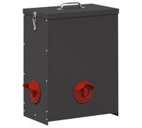 vidaXL Mangiatoia per pollo nero 32,5 x 20,5 x 43 cm Acciaio laminato a freddo, giardino e terrazza: soluzioni moderne e durevoli per ambienti esterni che migliorano la bellezza, il comfort e la