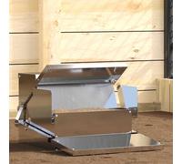 vidaXL Mangiatoia a pedale per polli argentato, 50 x 40 x 29 cm, giardino e terrazza, design moderno, materiali durevoli, valorizzando spazi, vita all'aperto, funzionale, estetico, fascino unico