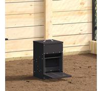 vidaXL Mangiatore a Pedale per Pollo Nero 25 x 42 x 40 cm