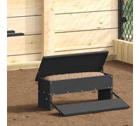 vidaXL Mangiatore a Pedale per Pollo Nero 48,5 x 39,5 x 19 cm 5 kg