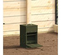 vidaXL Mangiatoia a pedale per polli verde oliva 25 x 42 x 40 cm, giardino e terrazza, rettangolare, durevole, ecologico, design versatile, facile manutenzione, materiali resistenti alle intemperie