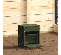 vidaXL Mangiatoia a pedale per polli verde oliva 25 x 42 x 40 cm, giardino e terrazza, rettangolare, durevole, ecologico, design versatile, facile manutenzione, materiali resistenti alle intemperie