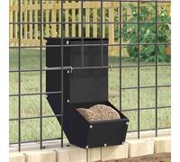 vidaXL Mangiatoia per conigli nero 12,5 x 26 x 28,5 cm, design giardino e terrazza, caratteristiche moderne, materiali durevoli per vivere all'aperto, spazi eleganti per riunioni e relax