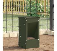 vidaXL Mangiatore per conigli Verde oliva 12,5 x 12,5 x 25 cm 1,5 kg