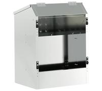 vidaXL Mangime per conigli, argento, 64,5 x 25,5 x 45,5 cm, in acciaio zincato, giardino e terrazza, design moderno, materiali durevoli, per esterni, elemento beige in stile moderno