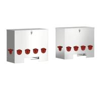 vidaXL Mangimi per pollo, 2 pezzi, argento, 60,5 x 29 x 51 cm, in acciaio zincato, da giardino e terrazza, rettangolare, design moderno, materiali resistenti, opzioni sostenibili, versatile