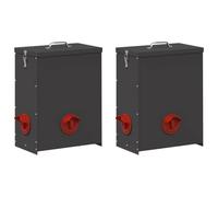 vidaXL Mangimi per pollo, 2 pezzi, nero, 32,5 x 20,5 x 43 cm, giardino e terrazza: soluzioni moderne e durevoli per ambienti esterni che migliorano la bellezza, il comfort e la funzionalità, ideali