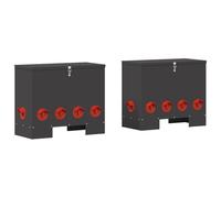 vidaXL Mangimi per pollo, 2 pezzi, nero, 60,5 x 29 x 51 cm, giardino e terrazza, rettangolare, design moderno, materiali resistenti, opzioni sostenibili, versatile