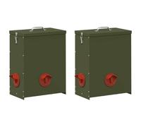 vidaXL Mangimi per pollo, 2 pezzi, verde oliva, 32,5 x 20,5 x 43 cm, giardino e terrazza: soluzioni moderne e durevoli per ambienti esterni che migliorano la bellezza, il comfort e la funzionalità