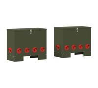 vidaXL Mangimi per pollo, 2 pezzi, verde oliva, 60,5 x 29 x 51 cm, per giardino e terrazza, rettangolare, design moderno, materiali durevoli, opzioni sostenibili, versatile