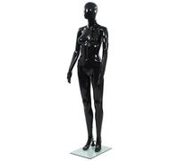 VIDAXL - Manichino Donna Figura Intera Base In Vetro 175 Cm Nero Lucido