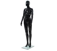 VIDAXL - Manichino Donna Figura Intera Base In Vetro 175 Cm Nero Lucido