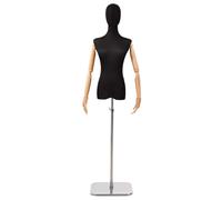 vidaXL Manichino Regolabile 165-213 cm con Base Femmina PP Nero