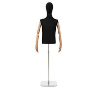 vidaXL Manichino Regolabile 170-218 cm con Base Maschio PP Nero